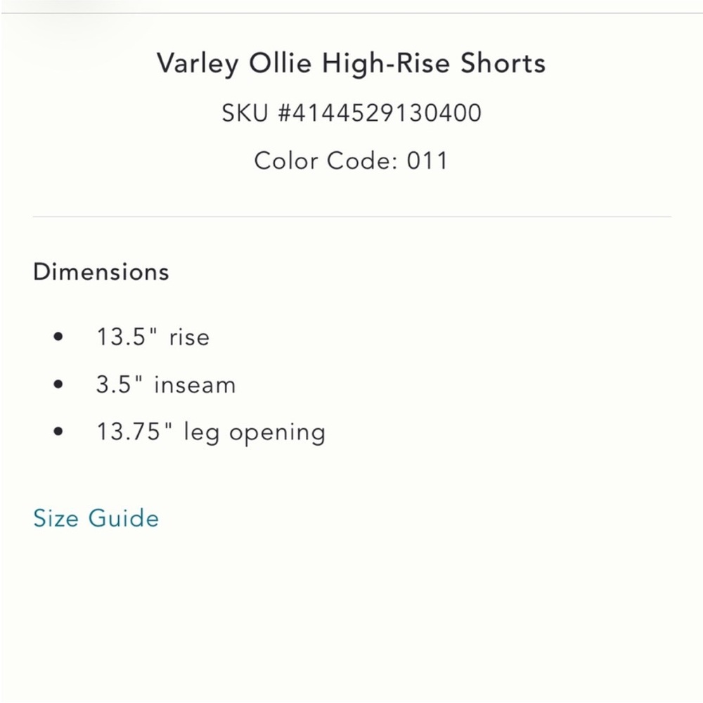 Varley Light Blue Barnes High Rise 4.5 Athletic Shorts, new with tags - Picture 5 of 8